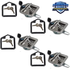 4 Trailer Door Latch T-Handle Lock Stainless Steel Camper RV Truck Tool W/ Keys
