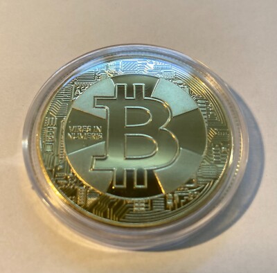 New Gold Plated Bitcoin Collector Coin in Protective Plastic Case | eBay