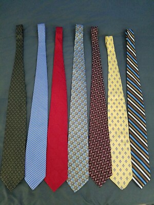 Mens GQ Ties GAP Geoffrey Beene Business Lot of 7 Silk TieGuy14