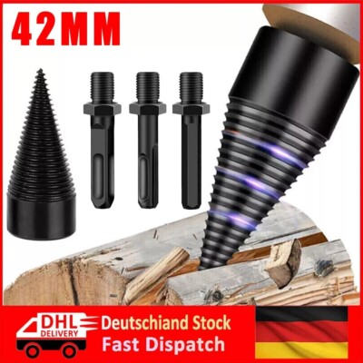 Robuster Holzhacker Bohrer 42mm mit scharfem Kegelkopf für einfaches Spalten