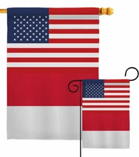 Monaco US Friendship Garden Flag Regional Decorative Gift Yard House Banner