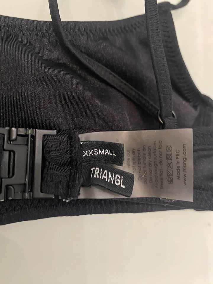 Triangl black swim Bikini top, gently used size XXSmall - Image 4 of 4