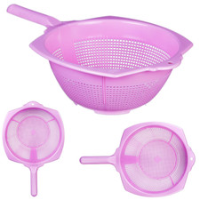 Plastic Colander Strainer Kitchen Drainer With Handle Food Rice Pasta Fruit Veg