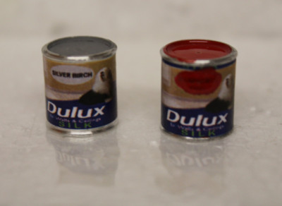 DOLLS HOUSE ( 2  Metal Tins Of Dulux  Paint