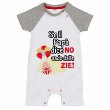 Pagliaccetto neonato personalizzabile con nome se il papà dice di no vado dal...