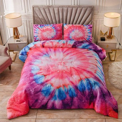 A Nice Night Bedding Tie Dye Galaxy Comforter Set Psychedelic Swirl Pattern Col Ebay