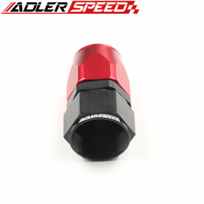 ADLERSPEED Straight AN4 6 8 10 12 16 20 Swivel Fitting Hose End Adaptor Red/Blk