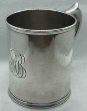 VTG JS CO. Sterling silver 610 baby cup engraved 117 grams