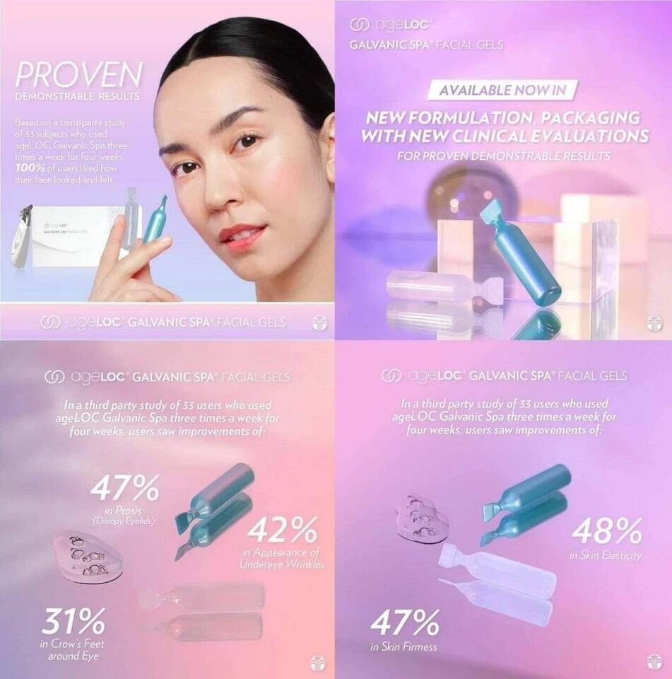 Auténtico 3 Cajas (12 PARES) Nuskin ageLOC Galvanic Spa Gel Facial NUEVO CON CAJA Foto 4 de 4