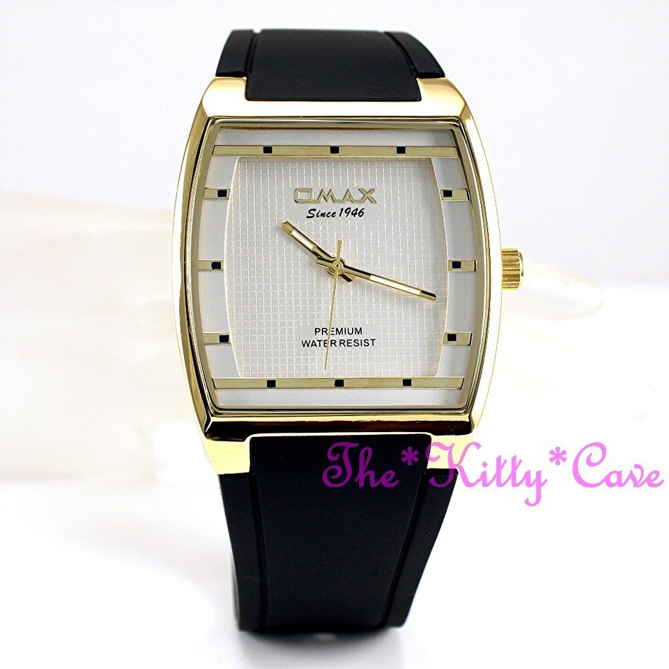 OMAX Chic Black Sporty Seiko Y121 Movt Unisex Tonneau Watch 4 Year Warranty D006