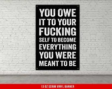 Motivational Gym Banner - Inspirational Vinyl Wall Decor for Home or Outdoor