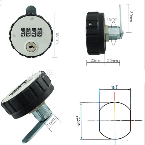 New 4 Dial Alloy Code Combination Cam lock Post Mail Box Cabinet +Key - Picture 2 of 2