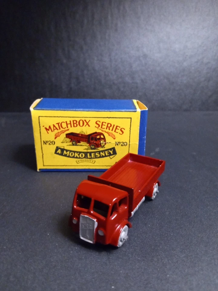 Matchbox #20A Stake Truck 1956 Rare Maroon/Silver Grill MW VN/MINT Orig  B1 Box - Image 3 of 4