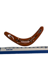 Boomerang legno dipinto a mano alto 12" arte aborigena australiana