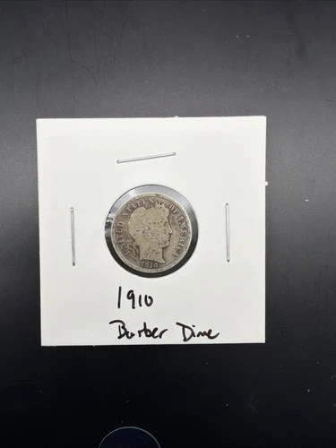 1910 Barber Dime 10C 90% Silver Nice Type Coin Good For Album