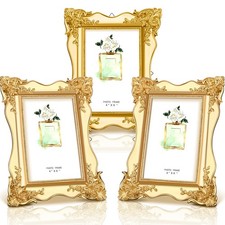 3 Pcs 4 x 6 Vintage Picture Frame Trim Antique Ornate Resin Photo Frame with ...