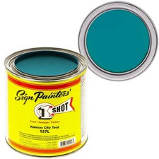 1 Shot Lettering Enamel Kansas City Teal 157L   4oz Pinstriping Paint