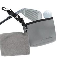 Golf Club Cleaner Bag with Golf Rag, Golf Ball Cleaner Pouch, Waterproof inside