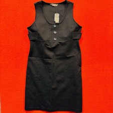 TO THE MAX ... Ponte Button ... Sleeveless Stretch Dress ... Size L ... NEW