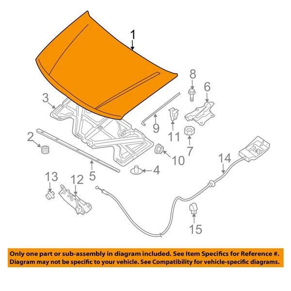 For FIts 05-15 Xterra Front Hood Panel Assembly Prime Steel NI1230169 F5100EA030 Foto 3 de 4