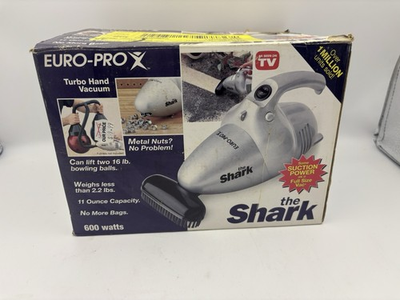 #ad Vintage Shark EP033 Euro Pro X Turbo Handheld Vacuum 600W Silver Bagless W Box $19.99