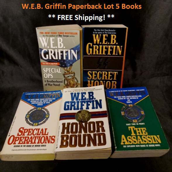 W.E.B. Griffin Paperback Lot 5 Books Badge Honor Special Ops Honor Bound 1991