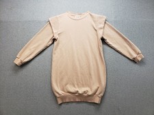 Spread Fashion The Drop Women Mini Dress S Beige Crew Neck Long Sleeve Pullover