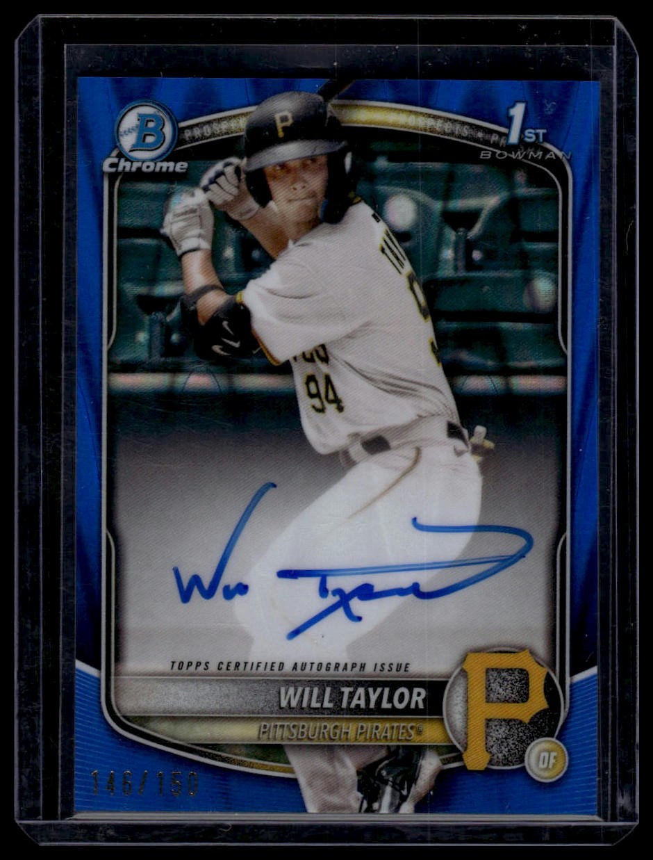 2025 Bowman Chrome #CPA-WT Will Taylor Prospect Autographs Blue RayWave #/150