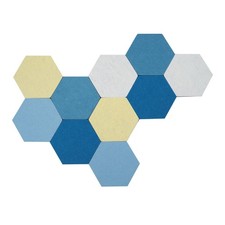 10 PCS Hexagon Self-Adhesive Felt Board Tiles with Push Pins Bulletin Board
