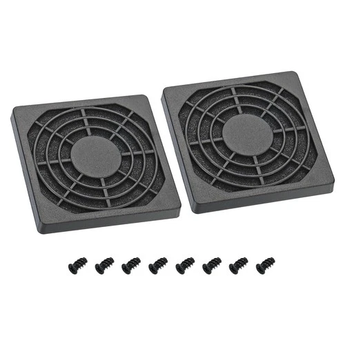 60mm Cooling Fan Filter with Screw, 2 Pack ABS Ventilator Grill Guard, Black