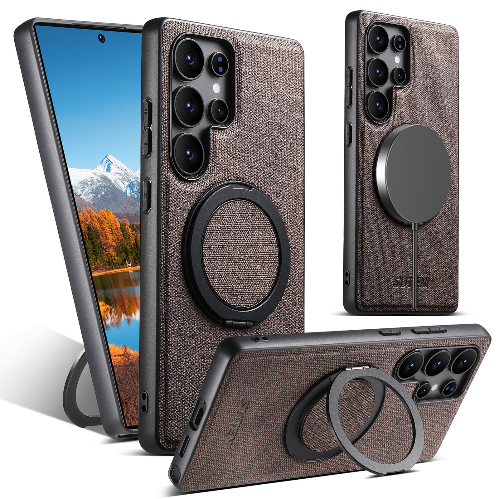 360° Rotating Ring Stand Case Cover for iPhone 16 15 14 13 Pro