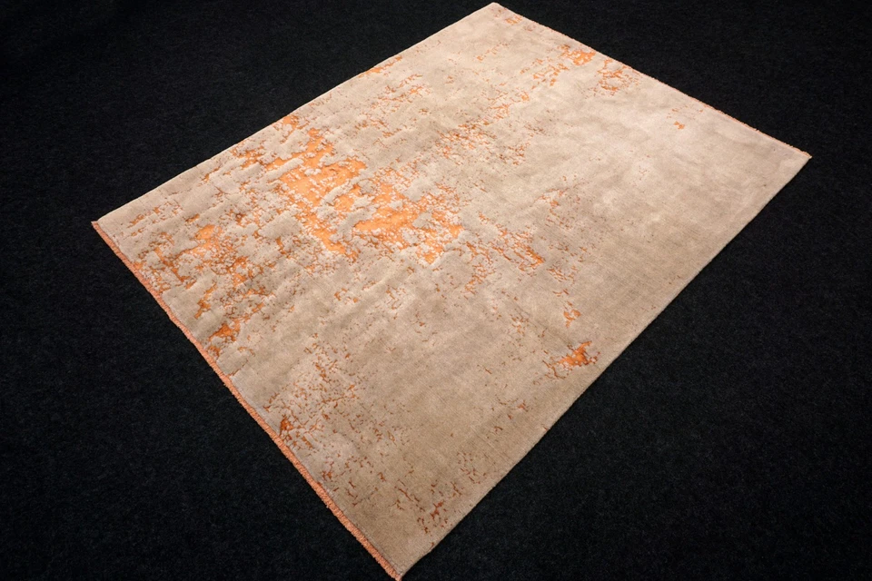 Designer Orient Teppich 193 x 151 cm "Copper" Seide Schurwolle Handgeknüpft Rug - Bild 2 von 4