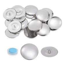 10 Sets Self Cover Button Kit 60L 1.5" 38mm with Wire Backs Aluminum Buttons