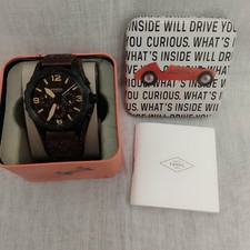 Men's watch FOSSILJR 1511  Nate, quartz chronograph, with a leather strap.