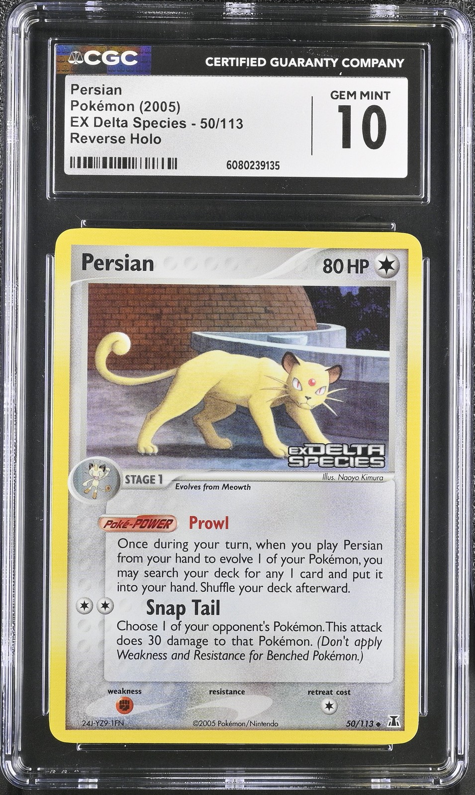 CGC 10 Persian EX Delta Species 50/113 Reverse Holo Stamped Pokemon Card