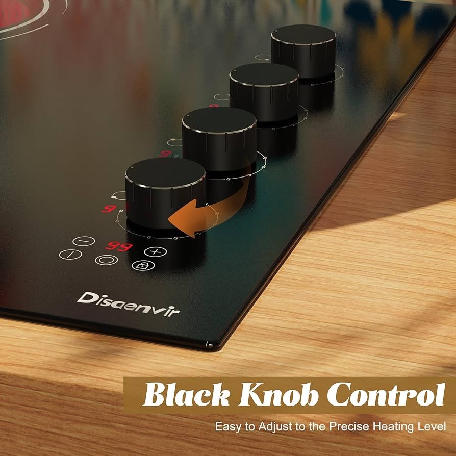 30 Inch Electric Cooktop 4 Burner - Built-in Ceramic Stove Top 6700W