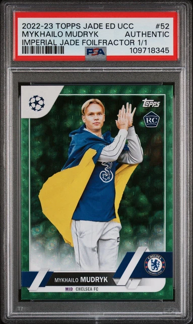 2022-23 Topps Jade Edition UCC Mykhailo Mudryk Imperial Jade Foilfractor 1/1 RC