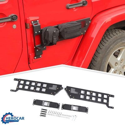 Car Rear Door Foot Pegs & Storage Molle Panel for Jeep Wrangler JK JL Organizer