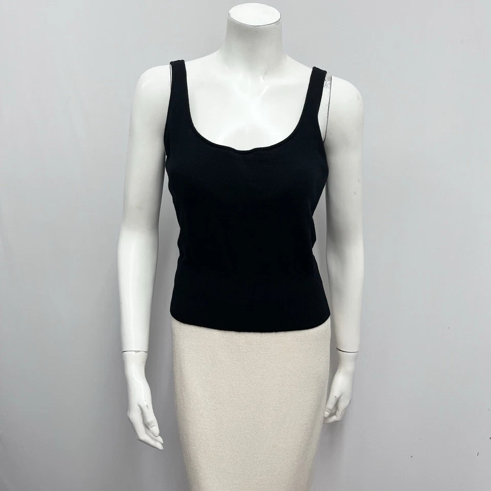 Conjunto de cárdigan y top Rebecca Moses nuevo con etiquetas negro 100 % cachemir hecho en Italia talla L S/M Foto 4 de 4
