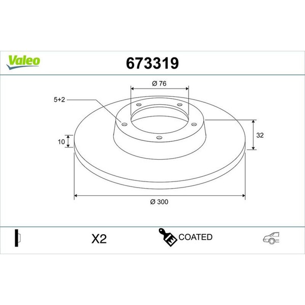 2X Valeo 673319 Bremsscheibe FüR KIA Hyundai Optima Soul Niro Kona JF DE SK3 OS-image