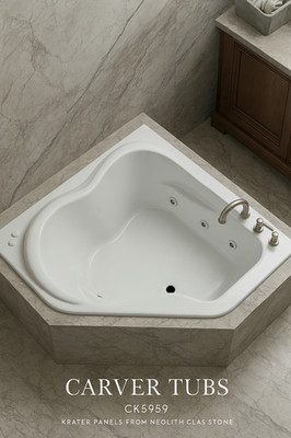 Carver Tubs CK5959 - 59'' 6 Chrome Jetted Whirlpool Bathtub - Right Hand Motor