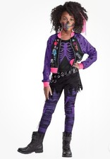 Zombie Punk Halloween Costume Girls size 8-10 Med 2 piece pink purple black