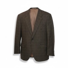 Canali Wool Cashmere Plaid Sport Coat 44L Made in Italy