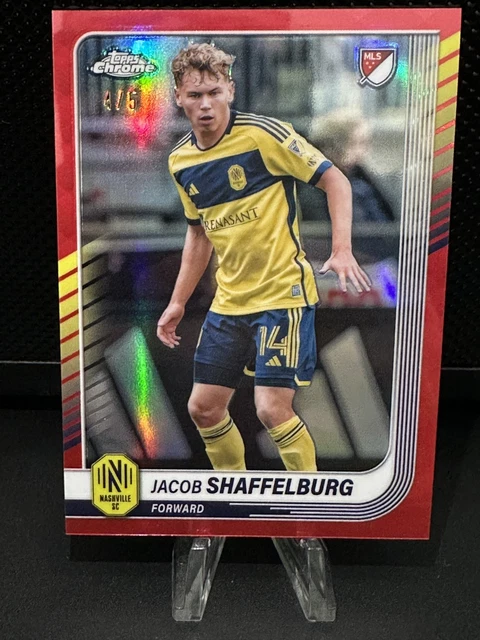 2025 Topps Chrome MLS Jacob Shaffelburg Red Refractor /5 Nashville