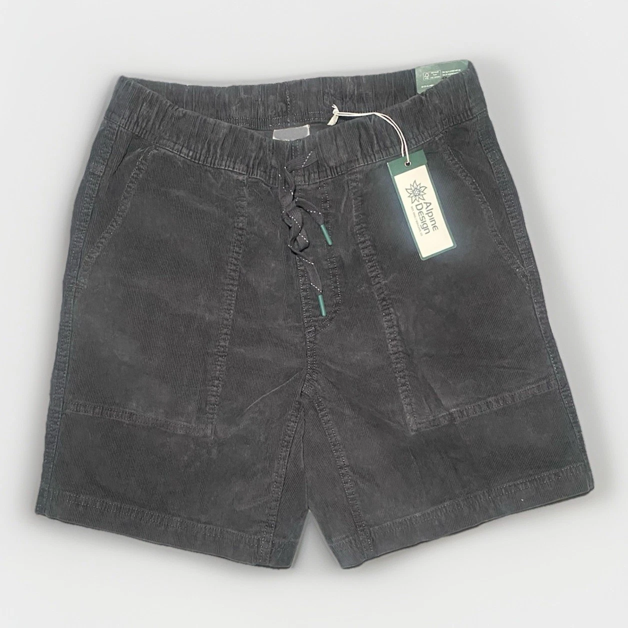 Alpine Design AD Hike Cord Shorts Men’s S Midnight Black Casual Outdoor Corduroy