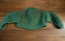 Baby Yoda Grogu Baby Knit Hat Handcrafted Green Ears Cute