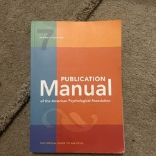 APA Publication Manual 7th Edition VERY GOOD ...