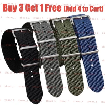 Cinturino orologio nylon NATO militare subacqueo ricambio bracciali 18 20 22 MM NUOVO