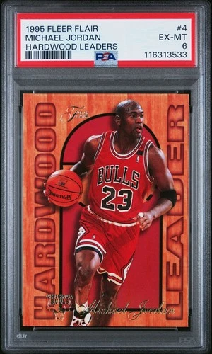1995 Fleer Flair MICHAEL JORDAN #4 Hardwood Leaders PSA 6 EX-MT