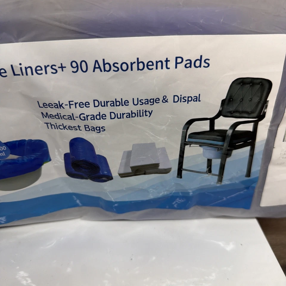 Lavender Commode Liners with Absorbent Pads, 90 Bedside Commode Liners + Pads - Image 3 of 4